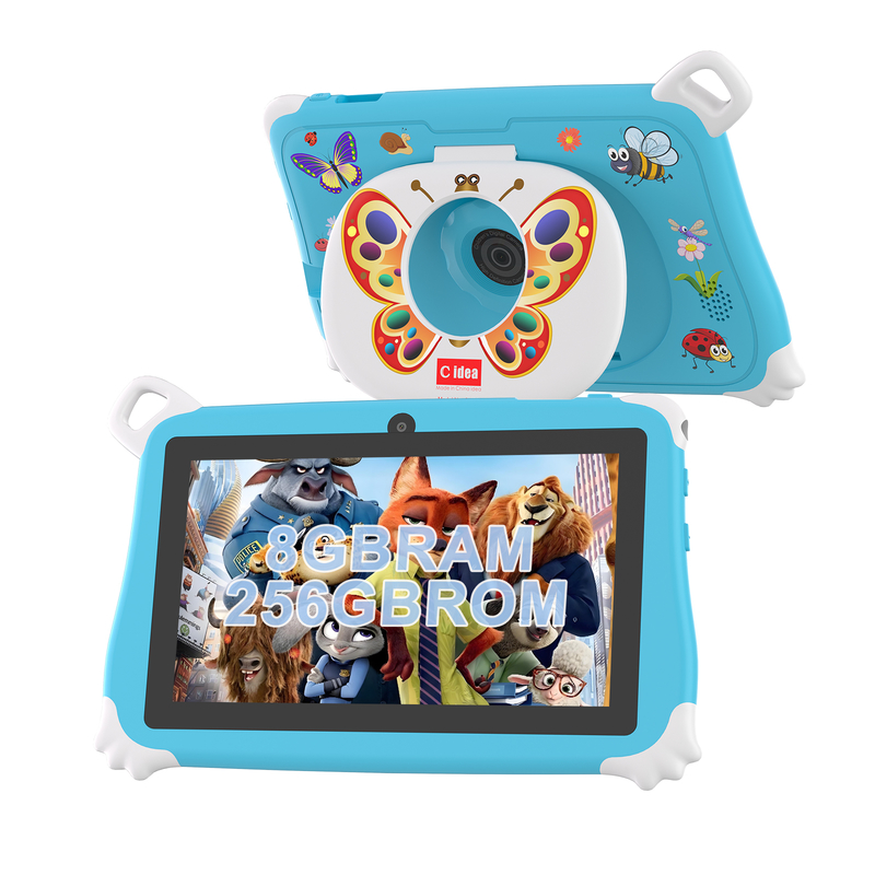 C Idea Android 15 Tablet dla dzieci 8+256GB Tablet edukacyjny Kidspad z przyjazną aplikacją CM86 niebieski