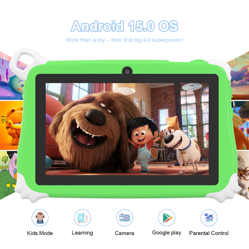 C Idea Android 15 Tablet dla dzieci 8+256GB Tablet edukacyjny Kidspad z przyjazną aplikacją CM86 zielony