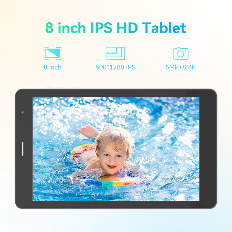 C idea Youth Silver 8 Inch Tablet Android 15 z gniazdem do kart TF, WiFi,8GB +512GB, 800*1280 IPS incell CM828