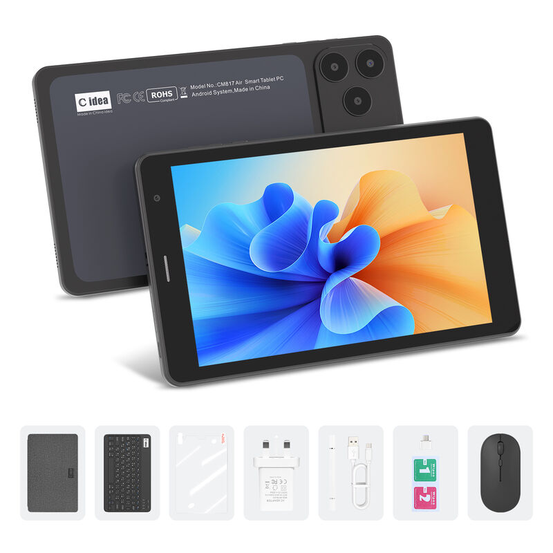 Tablet Wi-Fi C idea 7 cali z etui, pamięć 8+256 GB, procesor czterordzeniowy, ekran dotykowy IPS 600x1024 CM517 air