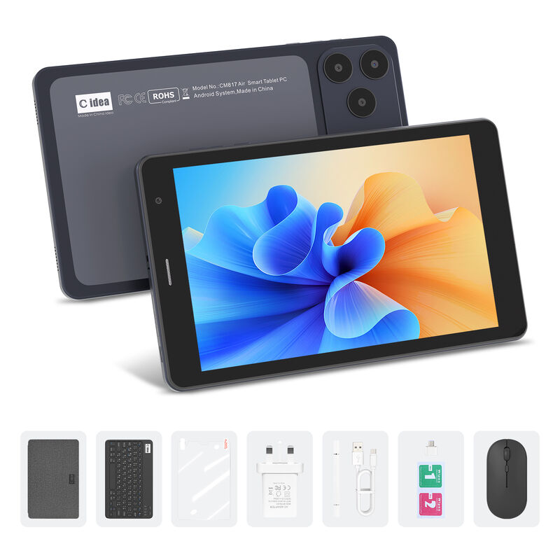 C idea 7 inch Wifi Tablet with Case 8+256GB Storage Quad Core Processor 600x1024 IPS Touchscreen CM517 air