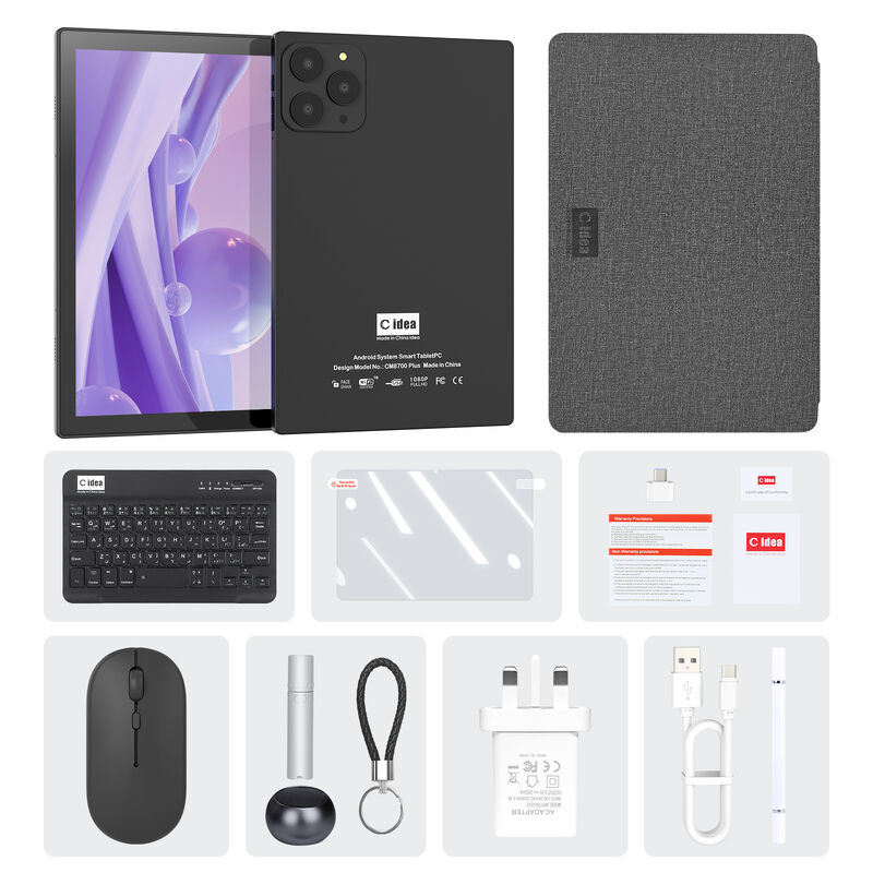 C idea 10.1 inch Android WiFi Touch Screen black Tablet PC with 5G Keyboard Quad-core CM8700plus