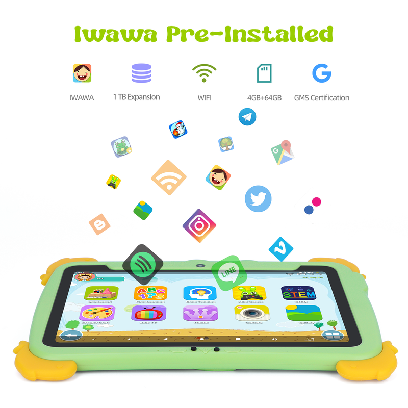 C Idea 10,1-calowy tablet z systemem Android, 4 GB RAM, 64 GB ROM, Kidspad P1100