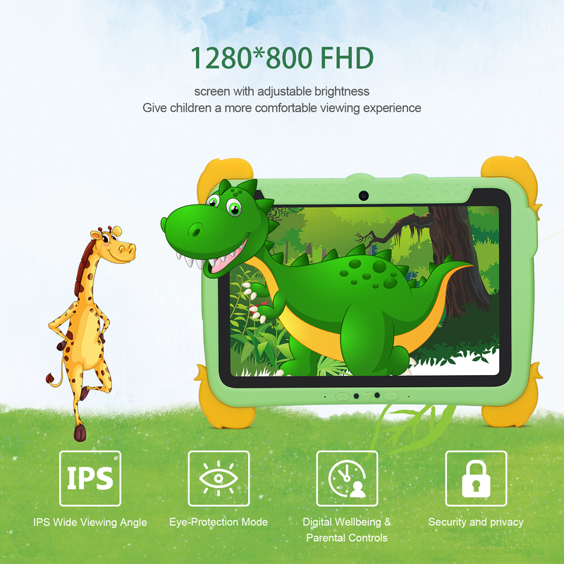 C idea Kids Tab 10,1 cala Android 13 Tablet dla dzieci 4GB RAM 64GB ROM Ochrona oczu Ekran dotykowy dla dzieci 3-8 lat