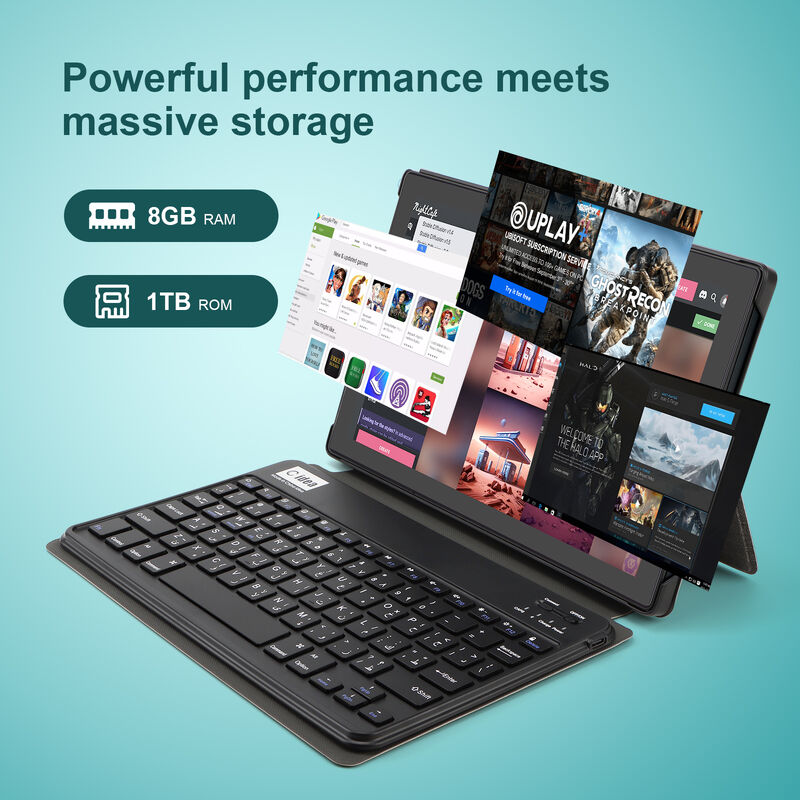 C Idea 10,1 cali Tablet PC Dual Camera Wi-Fi HD Pojemnościowa rozdzielczość ekranu 8GB RAM 1TB ROM Rozrywka i użytek biznesowy (Czarny)