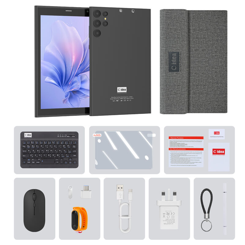 C Idea CM824 Ultra 8-calowy tablet Android 16 Business Quad-Core 8GB 512GB Storage FHD Touch Screen Tablet z podwójnym aparatem (czarny)