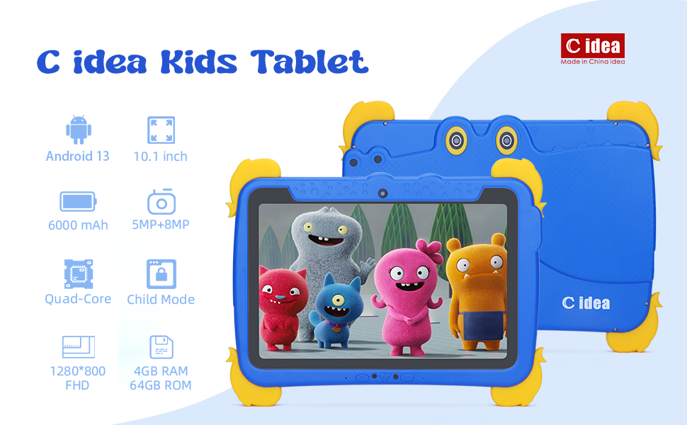 C idea 10,1 cala Tablet dla dzieci z obudową ochroną oczu ips HD Screen Pre-Install IWAWA P1150